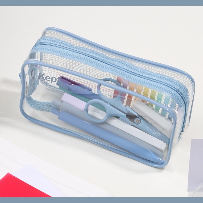 Raymay Fujii KPF9026A Clear Pen Pouch, Kept Pencil Case, Large