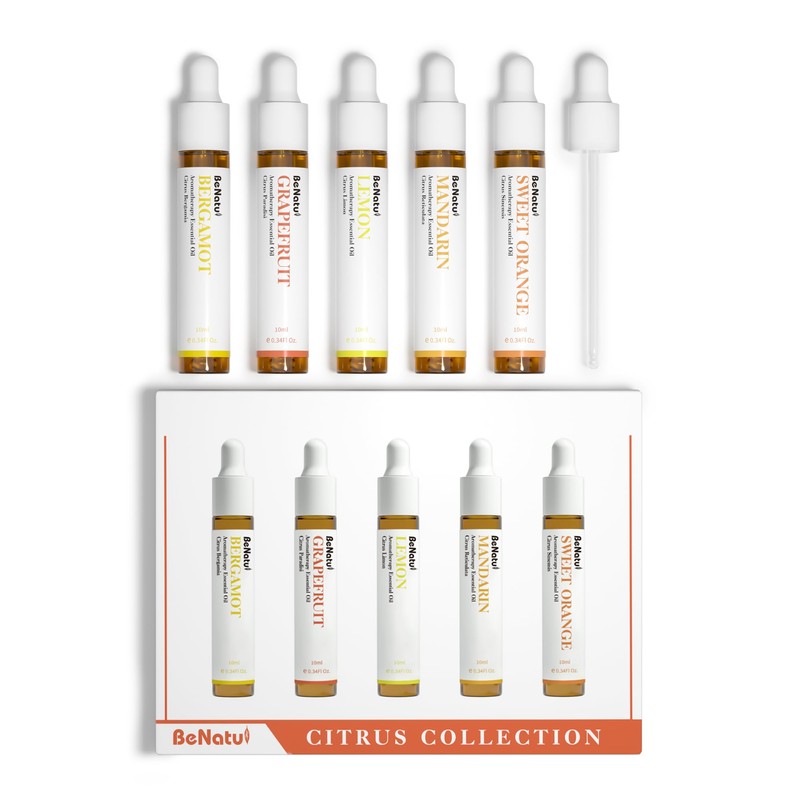 Citrus Essential Oil Set for Diffuser, Natural Fruity Fragrance Blends