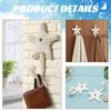 Newnessai 3Pcs Decorative Hooks, Cast Iron Star Fish Beach Themed