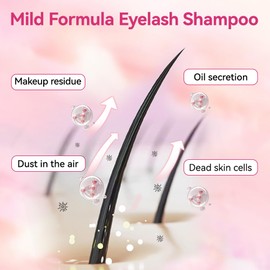 SVECKE Lash Shampoo Kit, 2 fl.oz / 60ml Eyelash Cleanser, Lash Cleaning Kit with Brush, Eyelash Shampoo for Lash Extensions, Eyelash Remover for Salon and Home Use