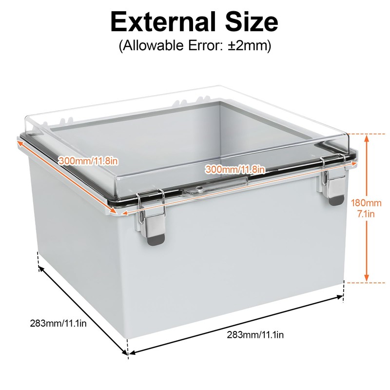 HoHaing Junction Box,IP67 Waterproof Electrical Box Hinged Clear Cover,Electrical Enclosure
