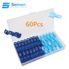 Senven 60Pcs Quick Connector line Terminal, Terminal Block kit, Blue,