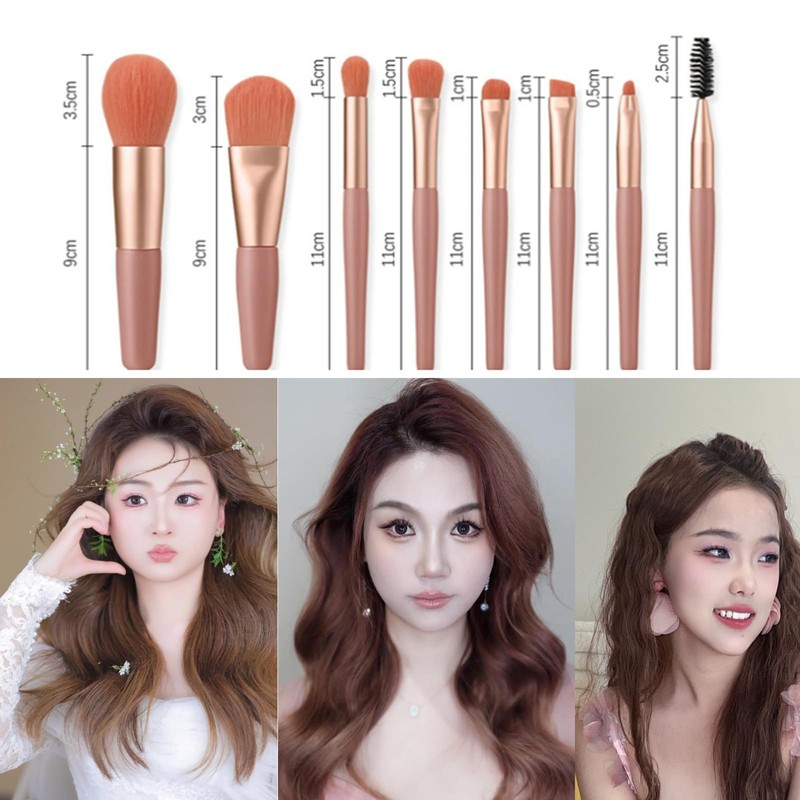 HAPVITAL Makeup Brush Set, 8 Piece Makeup Brushes, Premium Fiber