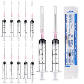 Syringe with Luer Plastic Syringe, Cannula Syringe Set with Blunt Needles, for Refilling, Measuring, Oil Glue Applicator, Liquids, Pets, Scientific, Laboratories (2 ml)