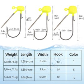 QualyQualy Ned Rig Jig Heads, Ned Rig Baits Kit for Bass Fishing, Crappie Jig Heads Mushroom Head Jigs Fishing Hooks Weedless 5 Popular Colors 25PCS, 1/8oz 1/6oz 1/5oz