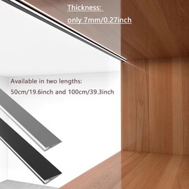 DGLILUAN 5 Pack LED Aluminum Channel Profile Under Cabinet, Self Adhesive Ultra Thin Invisible Lights Profile for Wardrobe Collection Cabinet Kitchen Shelf Workbench, No Light Strip (Grey, 39.3inch)