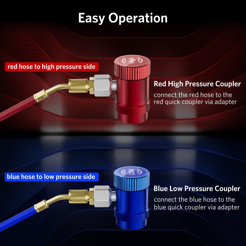 HTOMT R1234yf Adapter,Adjustable R1234yf Quick Couplers Adapter,Air Conditioning Line Repair
