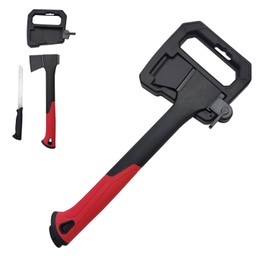 COSWOR 14" Axe with Saw Knife and Protective Box for Outdoor Use, Camping, Hiking, Garden