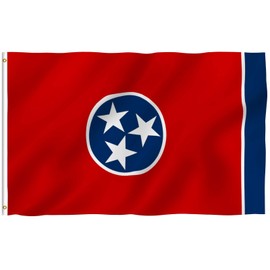 ANLEY Fly Breeze 3x5 Foot Tennessee State Polyester Flag - Vivid Color and Fade proof - Canvas Header and Double Stitched - Tennessee TN Flags with Brass Grommets 3 X 5 Ft