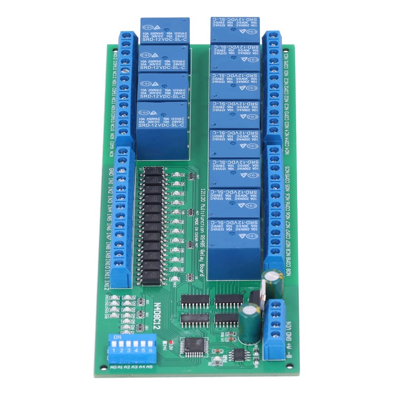 Relay Module RS485 Isolated 12‑in 12‑out RTU protocol DIN35 PLC