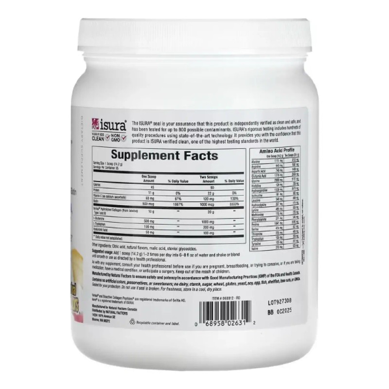 Natural Factors Péptidos Bioactivos Colágeno 500g Sfn