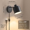 LIGHTESS Plug in Wall Sconces Set of 2 with Switch,