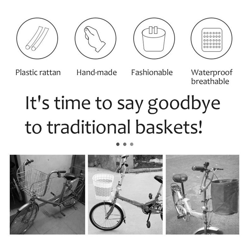 Children s Bike Basket Kids Front Handlebar Basket Plastic Rattan