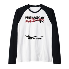 It's My 70th Birthday Men boy Sign My Shirt Bday Raglan Baseball Tee