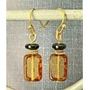 Etched Gold Earrings with Rustic Honey Beads Jewelry Earrings for