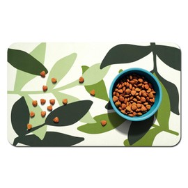 Xininz Dog Cat Food Mat 12"*19" Dog Mat for Food and Water Absorbent Dog Cat Bowl Mat Protect Floors Quick Dry Pet Feeding Mat Non-Slip Waterproof