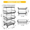 Fruit Vegetable Storage Basket, 4 Tier Stackable Metal Wire Storage