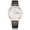 CIVO Ladies Watches Black Leather: Strap Analogue Watches for Women