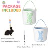 CHOIEO Easter Basket, Bunny Baskets with Pom-Pom Tail, Stripe Pattern,