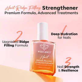 Modelones Nail Hardener Extra Strong 8-in-1, Nail Care Products, Nail Hardener for Brittle Nails, Groove Filler, Nail Repair, Nail Growth Formulas, Nail Strengthener, Nail Hardener, Base Coat 15 ml