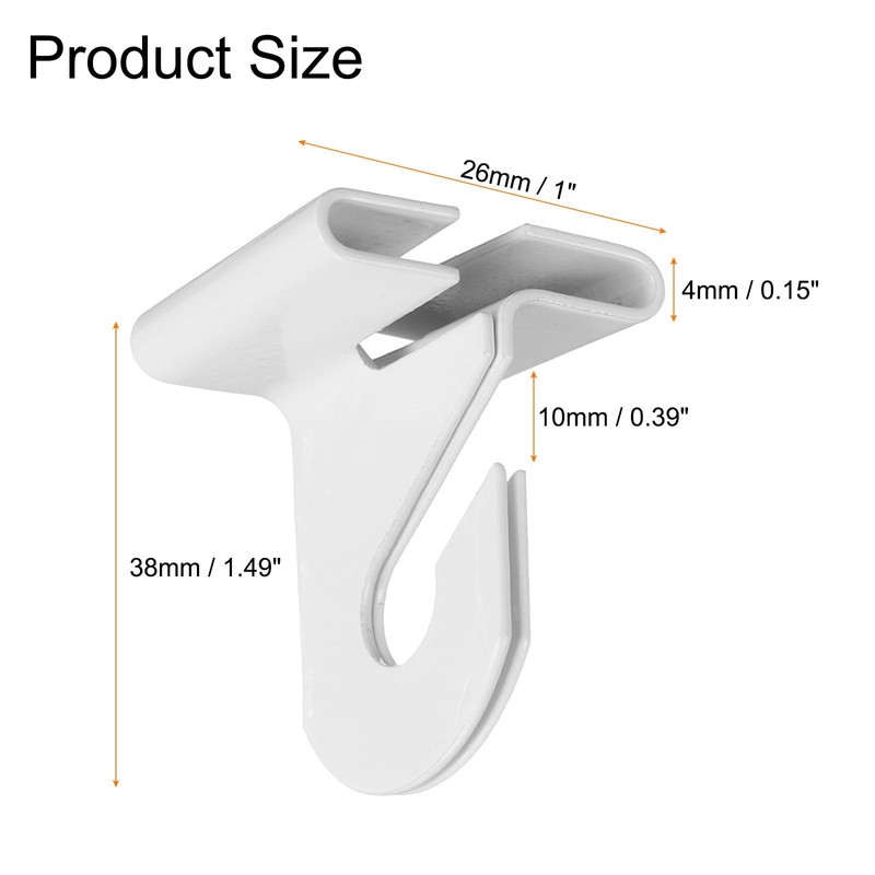 HARFINGTON 10 Pair Drop Ceiling Hooks 1" W Metal T-Bar