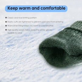Long Keeper Knitted Winter Gloves for Women Men Elastic Touch Screen Warm Gloves Thermal Fleece Driving Gloves for Walking Running Cycling Outdoor