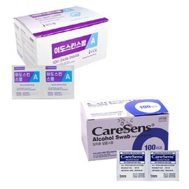 100 sheets x 1 disposable alcohol pad (Care Sense/Ido Skin Swap A) 1 container of Ido Skin Swap A 3ea