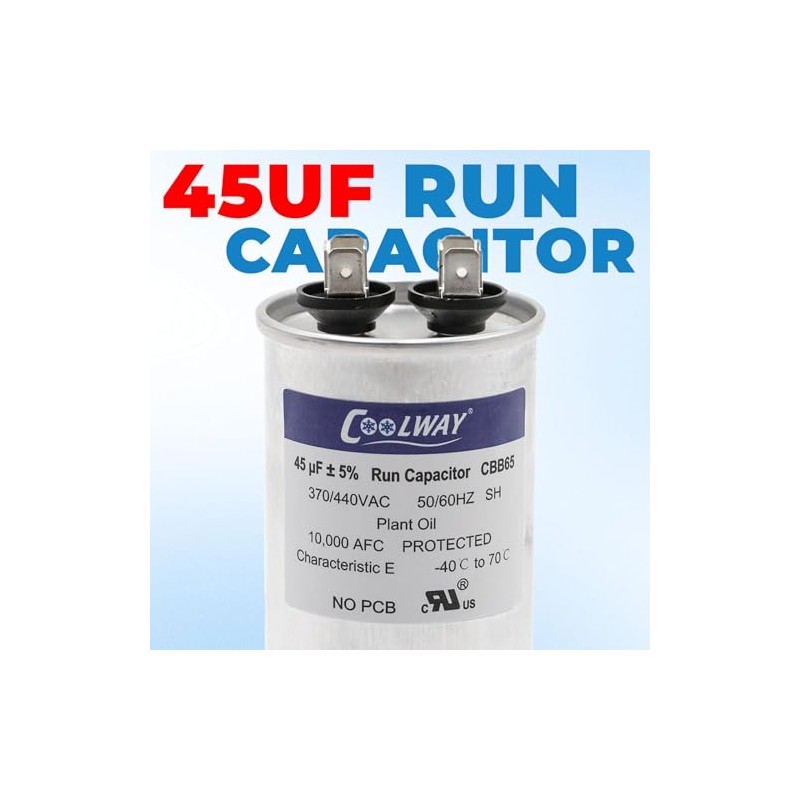 Capacitor de CA de arranque y funcionamiento de 45 uF