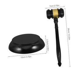 GANAZONO Wooden Auction Hammer Set Portable Judge Gavel for Court Use Multifunctional 12-Inch Hammer Ergonomic Handle for Auctions and Legal Proceedings