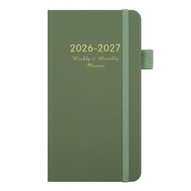 Pocket Calendar 2026-2027, Small Weekly and Monthly Planner 2026-2027 Academic Year (July 2026-June 2027) Purse Size, Agenda Book for Teacher, School Student, Office ,Home, 7" x 3.85" (Green JUL2026-JUN2027)