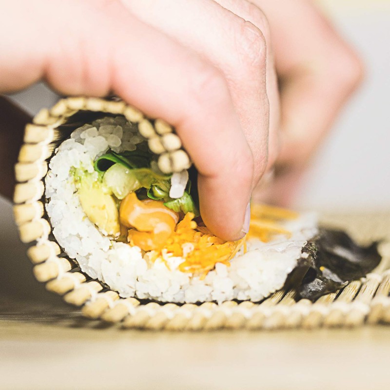 LUTER 9x9.5 Inch Natural Bamboo Sushi Rolling Mat Sushi Making