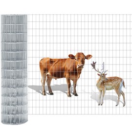 Gisafai 72in x 50ft Tall Welded Wire Fencing Farm Fence for Dog Goat Deer Cattle Hog Chicken Outdoor Yard Garden, 2 Inch x 4 Inch 16 Gauge, Metal Wire Mesh Netting for Vegetable Plant Protection