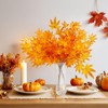 SNAIL GARDEN 4 Pcs Artificial Maple Leaves with Stem,Silk Maple
