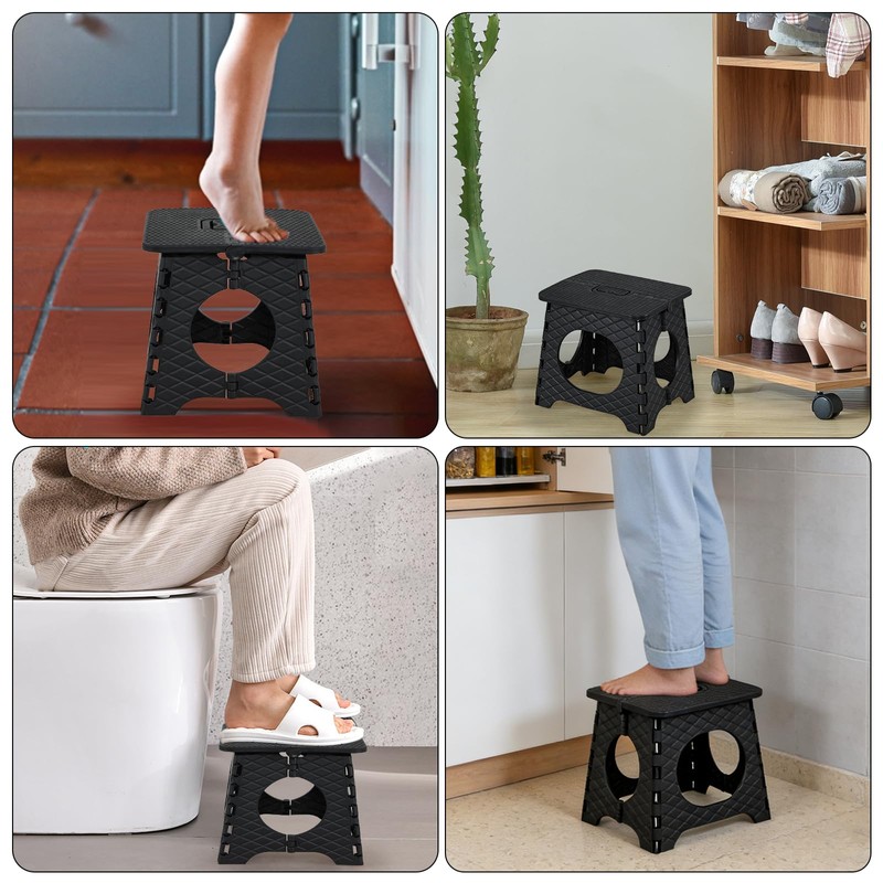 Hommp Folding Step Stool, 10 Inch Non-Slip Foldable Stool with
