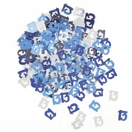 14g Blue & Silver 13th Birthday Confetti Foil Metallic Glitz Table Scatter Sprinkles Age Bday Party Decorations