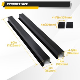 KUAFU 4'' W x 4'' H x 120'' L Metal Line Cover Set Compatible with Mini Split and Central Air Conditioner & Heat Pump Universal Fit AC Mini Split Line Set Cover Steel Heavy Duty 2 Pcs