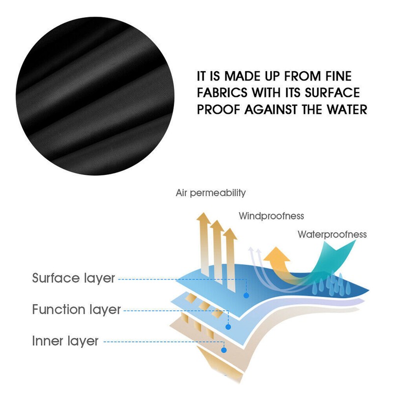 Fire Pit Cover Round Black Waterproof Dustproof Polyester Fiber Firepit