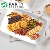 Party Bargains 10"x14" Plastic Serving Tray, White, 8 Pack