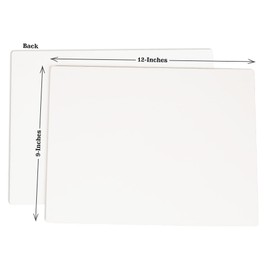 Inkdotpot Double Sided Plain White Dry Erase Drawing Lapboard for Kids Students, 9 x 12 Inches W/ 4 Markers for Home/School (1 Piece/Set)