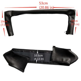 Pram Handle Cover PU Leather Compatible with Stokke Xplory V4 / V5 Stroller Removable Stroller Handle Sleeve with Zipper Opening Dustproof Water Resistant (Black)