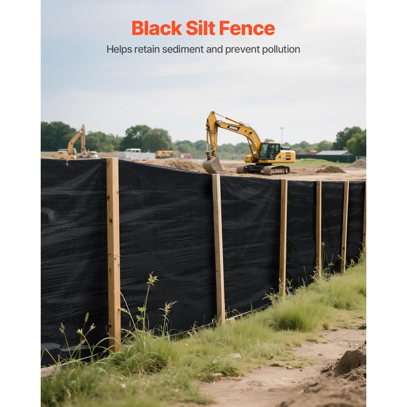 VEVOR Silt Fence Fabric Roll, 3 x 500 ft Erosion