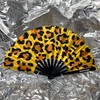 Leopard Print Drag Fan for Festivals and Drag Queens