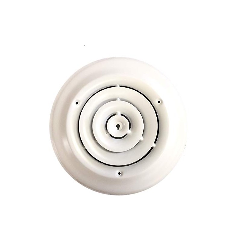 HBW 6" Round Ceiling Diffuser White Powder Coated with Outside