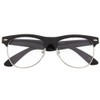 Classic Half Frame Full Brow Clear Lens Sunglasses Vintage Black