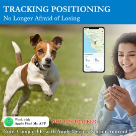 Smart Pet Tracking Device for Dogs, Reliable Location Monitoring Tag, Works with Apple Find My, Not a Real-Time GPS Tracker (Black)