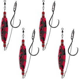 Catfish Float Rigs Fishing Bobbers Popping Cork Tackle Catfishing Equipment Combo for Bank River Lake EVA Peg Artificial High Buoyancy Body Circle Hooks Weight (Pack of 4, 2.5")