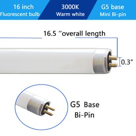 Flyercatch (4 Pack) 16’’ F10T5/830 Fluorescent Bulb Replacement for Jasco 10W 3000K Warm White Lamp for Under Cabinet, Counter Light Fixtures,16.5’’ Overall Length