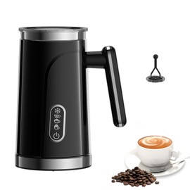 BioloMix Electric Milk Frother 4 in 1 Automatic Hot and Cold Milk Frother Warmer for Milk Latte Foam Maker Milk Hot Chocolates (Black)