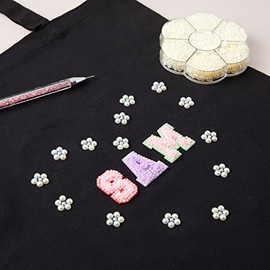 Paquete de 16000 Perlas Planas para Manualidades, Arte de Uñas y Decoraciones de Joyería, Marfil (1.5mm, 2mm, 2.5mm, 3mm, 4mm, 5mm, 6mm)