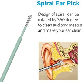 6 Pcs Ear Pick Earwax Removal Kit, Ear Cleansing Tool Set Ear Curette Ear Wax Removal Tool with Leather Storage Box